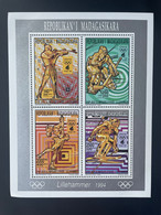 Madagascar Madagaskar 1994 Mi. 1696-1699 BA Gold Overprint Olympic Games Winter Lillehammer Jeux Olympiques Hiver Ski - Winter 1994: Lillehammer