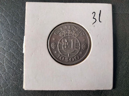 PORTUGUESE GUINEA 10 ESCUDOS 1952 SILVER KM# 10 (G#12) - Guinée