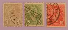 LUXEMBOURG  YT 69+72/73 OBLITERE "ADOLPHE 1ER"  ANNÉE 1895 - 1895 Adolphe De Profil