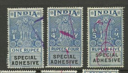 INDIA Special Adhesive Tax Steuermarken Revenue O - Official Stamps