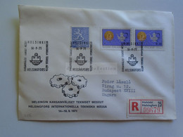D179747  Suomi Finland Registered Cover - Cancel  Helsinki Helsingfors   1971  Sent To Hungary - Covers & Documents