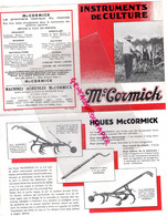 DEPLIANT PUBLICITAIRE MC CORMICK- HOUE HOUES -MACHINE AGRICOLE CULTIVATEUR CULTIVIBRATEUR HERSE - Agricultura