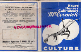 DEPLIANT PUBLICITAIRE MC CORMICK- HOUE HOUES -MACHINE AGRICOLE CULTIVATEUR CULTIVIBRATEUR HERSE - Landwirtschaft