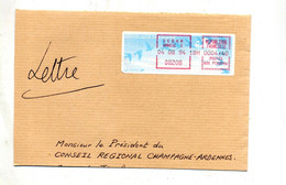 Lettre Vignette Sedana Annexe 2 - 1990 Type « Oiseaux De Jubert »