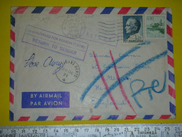 R,Yugoslavia Air Mail Postal Cover,par Avion Letter,Tito Stamp,Airmail Return To Sender,strike Of The Post GB,retour RE - Luftpost