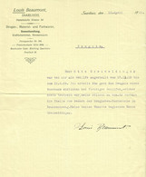 Saarlouis Saar Deko Rechnung 1921 " Louis Beaumont Saarlouis Französische Str.34 Samenhandlung Drogen Pp " - Agriculture