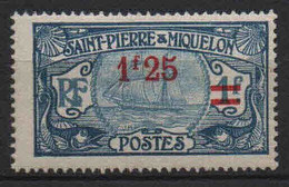 St Pierre Et Miquelon - 1924 - Tb Antérieurs Surch - N° 124 -  Neufs * - MLH - Unused Stamps