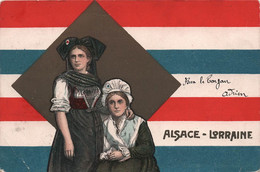 CPA Alsace - Lorraine - Allégorie  - Régions Représentées Par Deux Femmes En Costumes Traditionels - Alsace