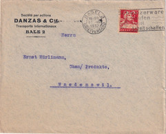 SUISSE PERFORE/PERFIN 1932 LETTRE DE BALE - Gezähnt (perforiert)