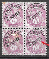 France  Bloc De 4 Timbres Préoblitéré N° 42b Sans Gomme Variété - Used Stamps