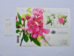 Canada Bloc Fleur Du Pommetier  2021 - Unused Stamps