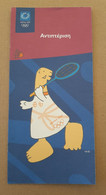 Athens 2004 Olympic Games, Badminton Leaflet With Mascot In Greek Language - Bekleidung, Souvenirs Und Sonstige