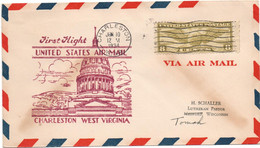 1934 - ENVELOPPE 1er PREMIER VOL / FIRST FLIGHT AIR MAIL De CHARLESTON (USA) - POSTE AERIENNE / AVION / AVIATION - 1c. 1918-1940 Lettres