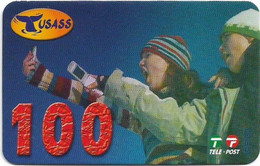 Greenland - Tusass - Two Girls With Mobile, GSM Refill, 100kr. Exp. 08.03.2007, Used - Greenland