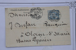 BE8 FRANCE   BELLE LETTRE  PEFORé  1896 CHARLEVILLE A OLORON++SAGE 15C +AFFRANCH.INTERESSANT - Covers & Documents