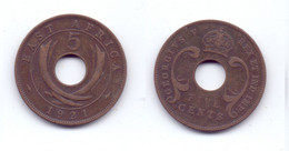 East Africa 5 Cents 1921 - Colonie Britannique