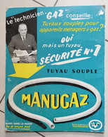 Plaque Publicitaire En Carton Rigide Sécurité N°1 Tuyau Souple Manugaz - Imprimerie Guichard - Format : 48.5x38.5 Cm - Paperboard Signs