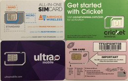 USA : GSM  SIM CARD  : 4 Cards  A Pictured (see Description)   MINT ( LOT D ) - [2] Chip Cards