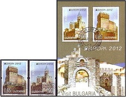 BULGARIA - 2012 - EUROPE-CEPT - Castles - Set + Bl Obl. - Gebruikt