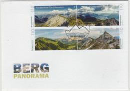 FDC Liechtenstein 2022 Bergpanorama Mountain View Panorama De Montagne Alpes Alps - Brieven En Documenten
