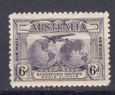 Australie 1931 Kingsford Smiths World Fligth 6d Violet Air Mail ** Neuf Sans Charniere - Mint Stamps
