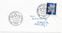 54803 - Bund - 1963 - 40Pfg Flora EF A Bf SoStpl BADEN-BADEN - EUROPEAN BRIDGE CHAMPIONSHIPS -> Herford - Ohne Zuordnung