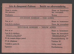 Avis De Changement D'adresse / Bericht Van Adresverandering - Blanco - 20 Cent - Adreswijziging