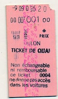 SNCF - Ticket De Quai - Toulon - Europe