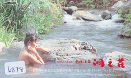 Télécarte Japon * EROTIQUE (6878) DANS LA BAIN *  EROTIC PHONECARD JAPAN * TK * BATHCLOTHES * FEMME SEXY LADY LINGERIE - Fashion