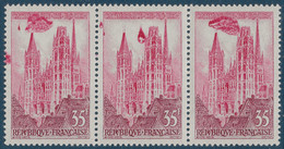 France 1957 Cathedrale Rouen N°1129b&c** Probablement La Plus Belle Variété Type Des Gravés Modernes ! RRR Signé CALVES - Unused Stamps