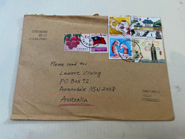 (1 L 7) Letter Posted From Taiwan To Australia (during COVID-19 Pandemic Crisis) 6 Stamps - 18 13,5 Cm - Brieven En Documenten