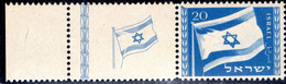 1067.ISRAEL 1949 FLAG MNH - Unused Stamps (with Tabs)