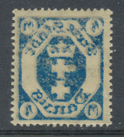 DANZIG 1922 Wappen 4 M Schwärzlichultramarin Postfrisches Kab.-Stück, ABART: Herrliche Rückseitiger Abklatsch - Mint