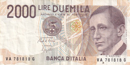 DUEMILA LIRE BANCA D'ITALIA 1990 OCT 3 2000 LIRE BANKNOTE - 2000 Lire