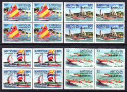 BARBUDA - 1978 SAILING WEEK SET (4V) IN BLOCKS OF 4 FINE MNH ** SG 403-406 X 4 - Barbuda (...-1981)