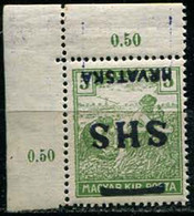 599. Kingdom Of SHS Issue For Croatia 1918 Definitive ERROR Inverted Overprint MNH Michel 68 - Non Dentelés, épreuves & Variétés