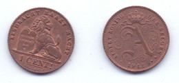 Belgium 1 Centime 1912 (legend In Dutch) - 1 Cent