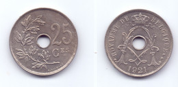 Belgium 25 Centimes 1921 (legend In French) - 25 Cents