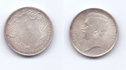 Belgium 1 Franc 1913 (legend In Dutch) - 1 Franc