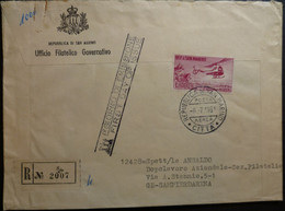 San Marino - 1961 - Posta Aerea "Elicottero" Su Busta Viaggiata Primo Giorno Di Emissione - Uni A138 - Lettres & Documents