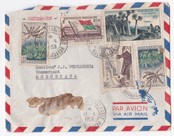 Lettre Recommandé 1959 Madagascar Tananarive Pour Morondava , 5 Timbres - Storia Postale