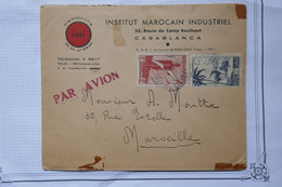 BE15 MAROC   BELLE LETTRE  PRIVEE 1942  PAR AVION CASABLANCA  A  MARSEILLE FRANCE +++5F+AFFRANCH. INTERESSANT - Brieven En Documenten