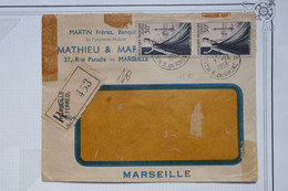 BF1 FRANCE BELLE LETTRE FENETRE RECOM. 1955  MARSEILLE  +PAIRE DE TP  +AFFRANCH. INTERESSANT - 1945-47 Cérès De Mazelin