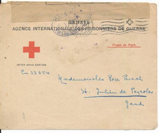 Lettre Guerre 14/18 Entête De La Croix Rouge Agence Internationale Des Prisonniers De Guerre Ouvert Par La Censure 1916 - Rotes Kreuz