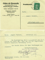 Hattersheim Main 1928 " Otto & Quantz Schokoladenwerke = Sarotti -Vorläufer " Vertreter- Geschäfts- Postkarte - Gross-Gerau