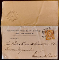 PORTUGAL - Cover - Cancel Porto + Viana C. 1908 - Stamp D. Carlos 5 Reis - Real Companhia Vinícola Do Norte De Portugal - Storia Postale