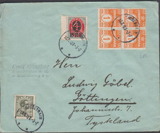 1919. DANMARK.  4 On 8 øre + 4-block 1 øre + 12 øre Christian X On Cover From KJØBENHAVN... (Michel 99 + 40Z) - JF432932 - Lettres & Documents