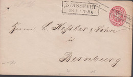 186?. PREUSSEN. EIN GROSCHEN Envelope To Bernburg  Cancelled With Box-cancel STASSFURT 18 1 7-8 A.  - JF432960 - Entiers Postaux