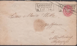 1867. PREUSSEN. EIN GROSCHEN Envelope To Münsterberg Cancelled With Box-cancel LANDESHUT IN SCHLESIEN 21 7... - JF432962 - Enteros Postales