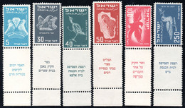 1073.ISRAEL 1950 AIR BIRDS # 1-6 MNH - Nuevos (con Tab)